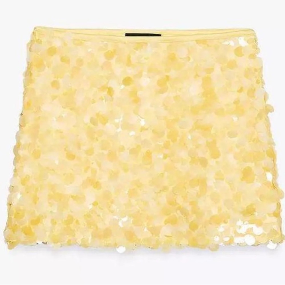 Yellow Zara sequin miniskirt - Picture 2 of 5